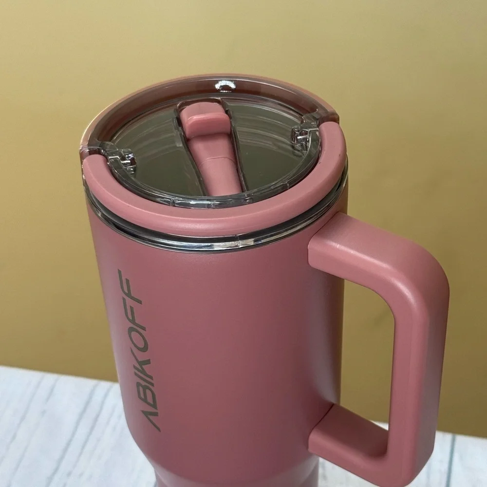 ABIKOFF 30oz Reusable Insulated Tumbler with Handle